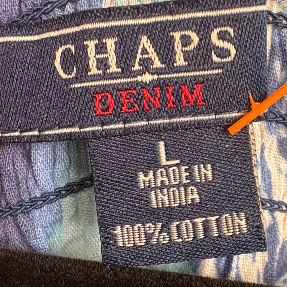Chaps Blue Patterned Blouse - Picture 2 of 11